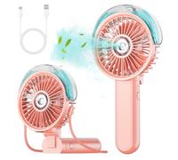 Recitem Climatiseur mobile - Ventilateur portable avec brume de pulvérisation pliable à 180° - 3 vitesses - Réservoir d'eau de 30 ml - Rechargeable par USB - Pour voyage, camping, maison, bureau