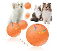 Recitem Jouet interactif pour chien intelligent, balle mobile autonome durable, rechargeable par USB, jouet intelligent, jouet électrique pour chat, orange