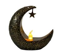 Recitem Lanterne décorative de Noël, bougie LED à suspendre, lanterne en métal pour l'extérieur comme lanterne de jardin, ou à l'intérieur comme lanterne de table, décoration de Noël (doré)