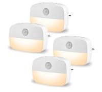Recitem Lot de 2/4/6/8 veilleuses LED avec détecteur de mouvement et capteur crépusculaire, veilleuse LED avec luminosité réglable de 1 à 50 lm pour chambre d'enfant, chambre à coucher, couloir,