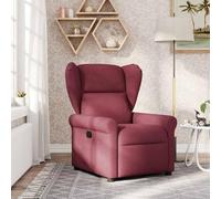 Recliner Chair for Living Room, Manual Reclining Sofa with Footrest, 135 Degree Tilt, Bordeaux Red Fabric, Comfortable Lounge Chair for Relaxation, Reading, and TV Watching, Sturdy Wood Metal Frame
