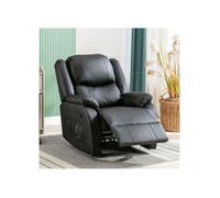 Recliner chair for the elderly, PU leather upholstery with side pockets, adjustable armrests, suitable for living