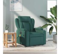 Recliner Massage Chair with Vibration, 6-Point Massage & USB Power, Manual Recline to 135°, Dark Green Fabric for Living Room and Bedroom, Comfortable Home Office Seat with Cup Max Load 110kg