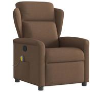 Recliner Massage Chair with Vibration, Manual Reclining Function, 6-Point Massage, Brown Fabric Upholstery for Living Room and Bedroom, Comfortable Home Office Relaxation Seat with Side Pocket
