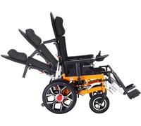 Reclining Electric Wheelchairs for Adults, All Terrain Motorized Wheelchair Adults Seniors with Headrest,Portable Power Liftable Armrest