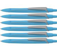 Reco Neon Edition 131923 Lot De 6 Stylos À Bille En Plastique Recyclé, Récompensé Par L'ange Bleu, Couleur De L'encre : Bleu Fluo,