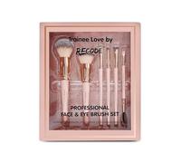 Recode Trainee Love Lot de 6 pinceaux de maquillage professionnels en poils synthétiques pour le visage et les yeux avec 6 pinceaux de maquillage pour crème, liquide et poudre