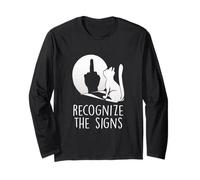 Recognize The Signs Funny Cat Dark Humour Manche Longue