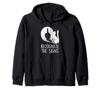 Recognize The Signs Funny Cat Dark Humour Sweat à Capuche