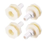 Recogwood Lot de 4 adaptateurs de raccord de cloison, connecteur de réservoir d'eau de 16 mm, cannelé x G3/4 femelle ABS pour aquariums, réservoirs, piscines, baignoires, blanc
