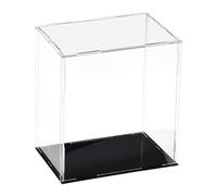 Recogwood Vitrine D'Exposition en Acrylique Clair 15 x 10 x 20cm - Boîte De Présentation À Monter avec Socle Noir - Protection Anti-Poussière pour Figurines, Jouets Et Rangement Domicile