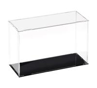 Recogwood Vitrine D'Exposition en Acrylique Clair 30 x 10 x 20cm - Boîte De Présentation À Monter avec Socle Noir - Protection Anti-Poussière pour Figurines, Jouets Et Rangement Domicile