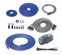 RECOIL Kit Installation Ampli Voiture COMPLET - Câbles RCA OFC + Alimentation 25mm² (4 AWG) CCA - pour Ampli 4 Canaux et Haut-Parleurs - Tout Inclus avec Fusibles (Kit Câblage Professionnel)