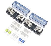 RECOIL MFHA-2 Support fusibles combiné (2 pièces) pour 50-25mm² (0-4AWG), distribution ANL + Mini-ANL, 6 fusibles (40/60/80A) + barres de pontage pour batterie Auto/Camion/Offroad