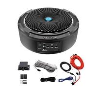 RECOIL SL1708 Caisson de Basses amplifié Fin pour Voiture 400 W 20,3 cm + kit de câbles