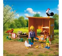 PLAYMOBIL 72168 Récolte d'œufs au poulailler, renard, Country la ferme, 39 pièces, dès 4 ans