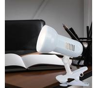Spot à coincer métal, plastique blanc, orientabel, interrupteur, LxH:155x210, excl. 1xE27 R63 60W 230V