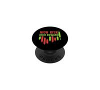 Récompense élevée à Haut Risque - Trading Motivation Chart Trader PopSockets PopGrip Adhésif