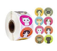 Récompenses Autocollants, Autocollant Animaux en Rouleau 500 Pièces Sticker de Animaux Chat Étiquette Adhésives Rouleau pour Enfants Cadeau Anniversaire décoration et Bricolage
