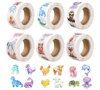 Récompenses Sticker Animale, 3000Pcs Autocollant Rond Animaux en Rouleau Gommettes Enfants Cute Animal Stickers Autocollants Motivation D'animaux Enfant Ronds pour Scolaires Salle Classe Cadeaux