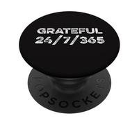 Reconnaissant 24.7.365 Gratitude Thanksgiving Merci Joy PopSockets PopGrip Adhésif
