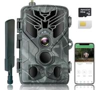 RecorCam Camera de Chasse 4G APP, 4K 120MP Caméra Chasse avec Carte SIM, Envoi de Photos, Vidéo en Direct, Piege Photographique Nocturne Infrarouge