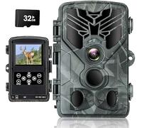 RecorCam Camera de Chasse 50MP 4K, Caméra de Chasse Infrarouge Nocturne, Piege Photographique Étanche IP65, Vision Nocturne Jusqu'à 25M, Activée par Le Mouvement, Carte Mémoire 32 Go