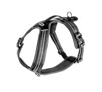 Record - Harnais pour Chien Action Alpes - Couleur Noir - Taille S - Matière : Nylon Tressé avec Bandes Réfléchissantes 3M ScotchLite - Circonférence 48-57 cm