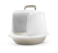 Record Arena+ Litière pour Chats fermée avec poignée et Filtre, Taupe 57 x 39,5 x 38 cm. Toilettes en Plastique Design Moderne, Facile à Nettoyer, fabriqué en Italie
