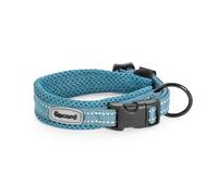 Record Collier ande pour Chien en Nylon résistant avec détails réfléchissants et Clip de Fermeture en Plastique Taille M Bleu circonférence 40-45 cm