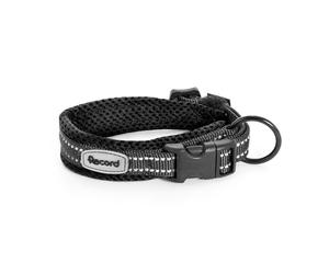 Record Collier ande pour Chien en Nylon résistant avec détails réfléchissants et Clip de Fermeture en Plastique Taille XXS Noir circonférence 28-30 cm