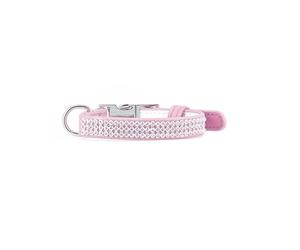 Record Collier pour Chiens et Chats Paris en Simili Cuir Souple avec Strass Taille S - circonférence 35-48 cm - Couleur Rose Clair