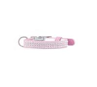 Record Collier pour Chiens et Chats Paris en Simili Cuir Souple avec Strass Taille XXS - circonférence 22-30 cm - Couleur Bleu Clair