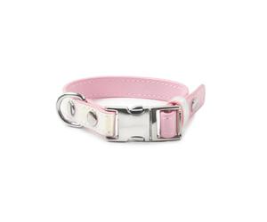 Record Collier pourcChiens et Chats Tokyo - Simili Cuir Finition irisée - Taille S 1,5 cm circonférence 35-48 cm - Couleur Rose irisé
