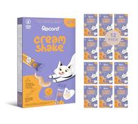 Record - Cream Shake Snack Crémeux pour Chats au Canard, 12 Pack (7 Bâtons de 12 g). Monoprotéique Grain Free, sans Sucre, Faible teneur en matières Grasses, Haute Digéribilité