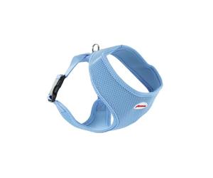 Record Fast Harnais pour Chien - en Nylon Doux - Flexible et Respirant - Attache Laisse en métal - Taille S - Couleur Bleu - circonférence 28-33 cm