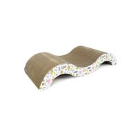 Record - Griffoir Love & Fun - Cadre en Carton Solide avec Herbe à Chat - Entièrement Recyclable - Dimensions : 49,5 x 9 x 23h cm - Couleur Havane