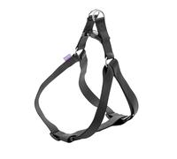 Record - Harnais pour Chien - en Nylon Souple - avec Attache Rapide sur Le Dos - Double Boucle d'attache en métal - Coloris Noir - Taille XL - circonférence 56-81 cm