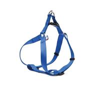 Record Harnais pour Chien en Nylon Souple Bleu Taille XL 56-81 cm avec Fixation Rapide au Dos et Double Anneau de Fixation en métal