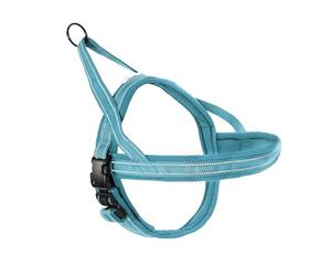 Record Harnais pour Chiens Dolomites - Couleur Bleu - Taille XL - Circonférence 80-92 cm - Matière : Nylon Tressé avec Bandes Réfléchissantes 3M ScotchLite