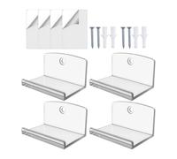 Record Holder - Acrylique 6,35 cm, Album Wall Mount, Display Rack 4 pièces | Clear Modern Space Saving Shelf Design, Acrylic Shelf, Display Rack For Vinyl, Books, Comics, Picture Albums, Decor