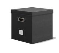 Record Holder - Waterproof Stackable Record Case With Lid, Durable Leather Style Exterior, Vinyl Case, Foldable LP Organizer | Music Storage Crate Travel Moving Studio Photography Display Home