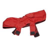 Record imperméable pour Chiens avec Capuche réglable Rouge M - Veste de Pluie Pliable en Format de Poche avec Fermeture Auto-agrippante et Trou pour Laisse