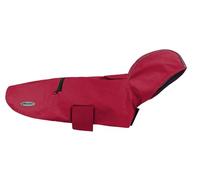 Record - Imperméable pour Chiens Diran Pliable avec Capuche, Coupe-Vent. avec élastiques pour Pattes arrière et Bandes réfléchissantes. Pratique et Protecteur pour Chaque Climat | Rouge, 3XS