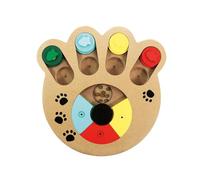 Record - Jeu d'activation mentale des Pattes pour Chiens - Puzzle intéractif en Bois - Noyer Clair - Dimensions : 24 x 24 x 2 - 5h cm