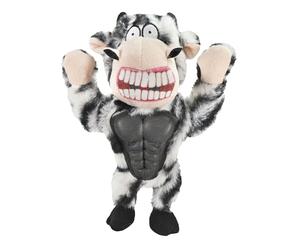 Record - Jeu pour Chiens en Peluche mus s avec Squeaker et Section Dure pour Nettoyage Dentaire - Stimule l'intérêt et résiste aux piqûres intenses | Zebra, 25 cm