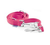 Record - Laisse de Dressage pour Chien - en Nylon - Munie d'un Mousqueton en métal - Très résistante - Couleur Rose - Taille L - 2,3 cm - Longueur 220 cm