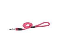 Record - Laisse Tubulaire pour Chien - en Nylon Doux et résistant avec détails en Plastique - Munie d'un Mousqueton en métal - Couleur Rose - Taille M - Ø 1,8 cm - Longueur 150 cm