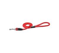 Record Laisse Tubulaire pour Chien en Nylon Souple et résistant avec détails en Plastique - Mousqueton en métal - Taille L - 2,2 cm x 90 cm - Rouge