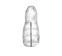 Record - Manteau Dogmar pour Chiens. Imperméable pour Chien de Style Sobre et raffiné avec Bandes réfléchissantes, Fermeture réglable et Trou de Laisse | Argent, S